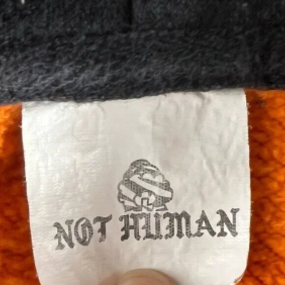 NOT HUMAN Hoodie Quarter Zip Unisex L Embordered Johnny James MMA Color Block - Picture 5 of 7